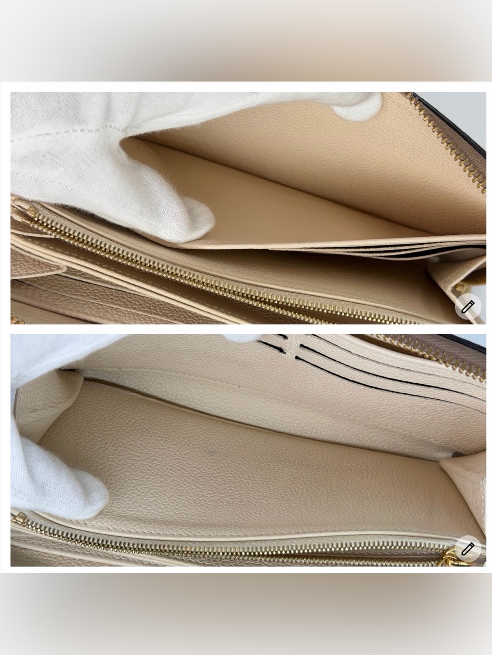 Louis Vuitton Bi Color Empriente Zippy Wallet Cream/Mauve Full Set w/Entrupy COA - Picture 14 of 16